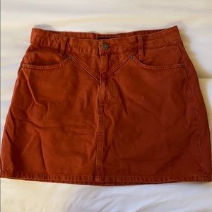 NWOT Zara Rust Jean Skirt Size Large